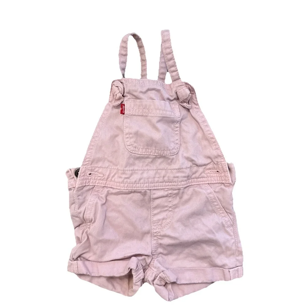 Levi's Girls Overall Shorts Shortalls Light Pink Size‎ 18m